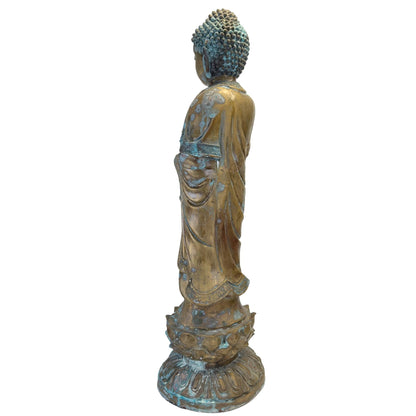 Large Chinese Medicine Buddha – Bronze, 98 cm – right three-quarter rear view