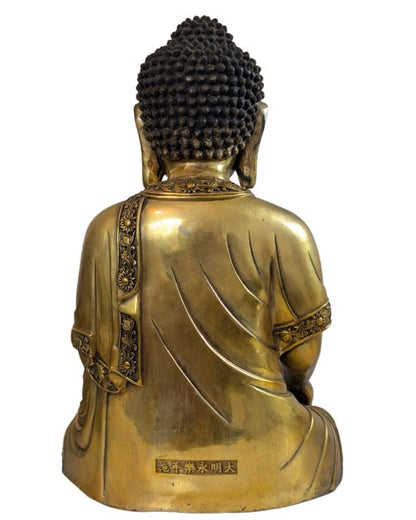 Chinese Ming-Style Buddha – Gilt Bronze, ca. 1930–1950, 42 cm – rear view