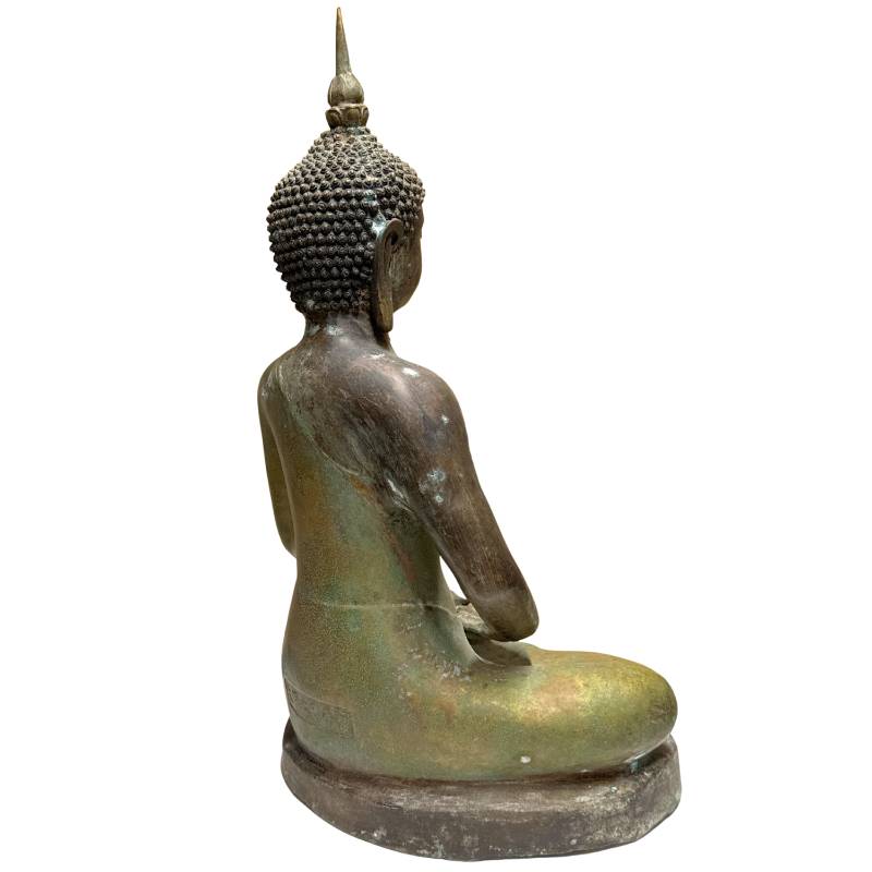 Chinese Yongle-Style Buddha – Gilt Bronze with Six-Character Mark, 46 cm – left three-quarter rear view