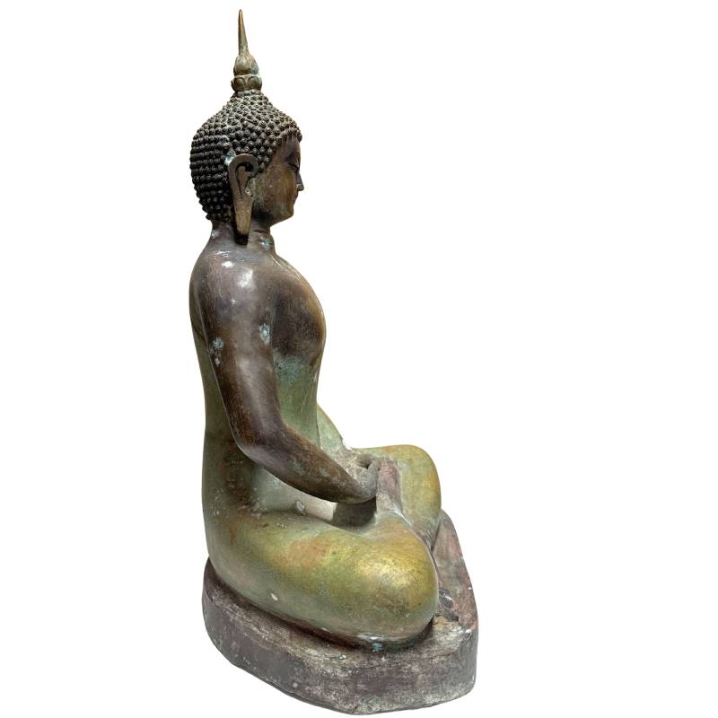 Chinese Yongle-Style Buddha – Gilt Bronze with Six-Character Mark, 46 cm – left-side view