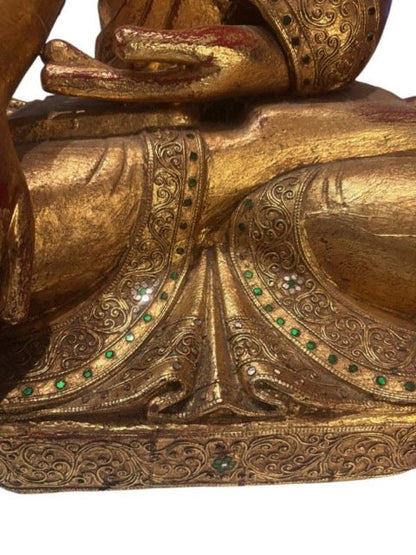 Burmese Mandalay wooden Buddha from circa 1850–1900