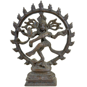 Compact Bronzen Shiva Nataraja Beeld – Indiaas Altaarbeeldje – 14,5 cm