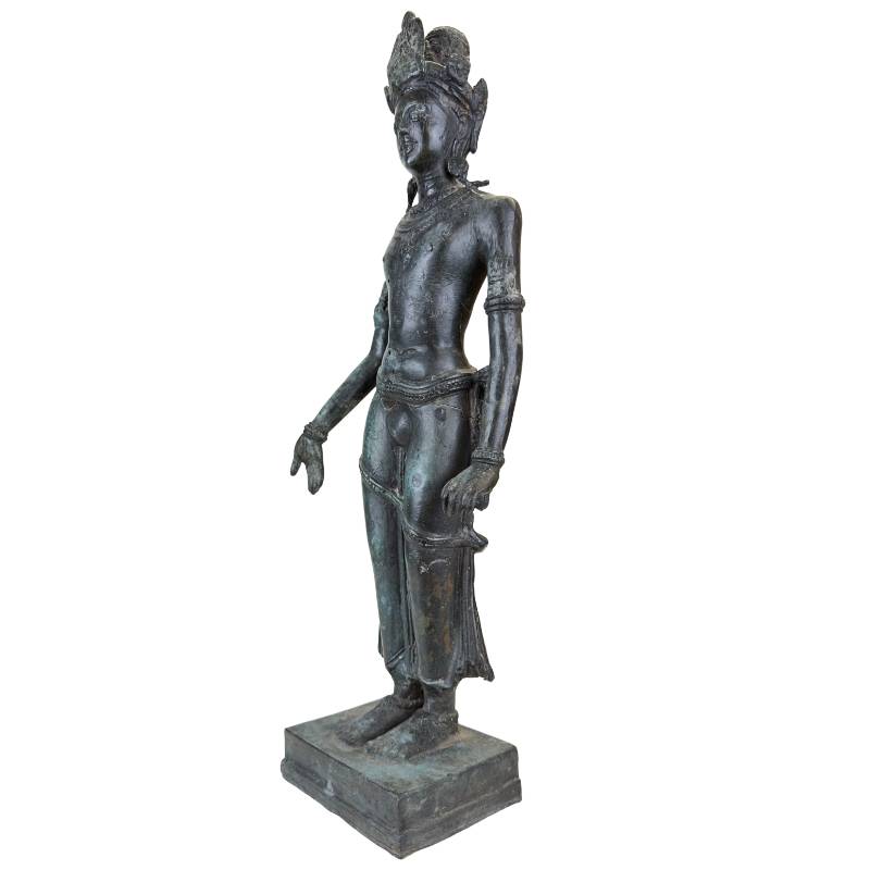 decoratief bronzen beeld aziatische sculptuur met patina
