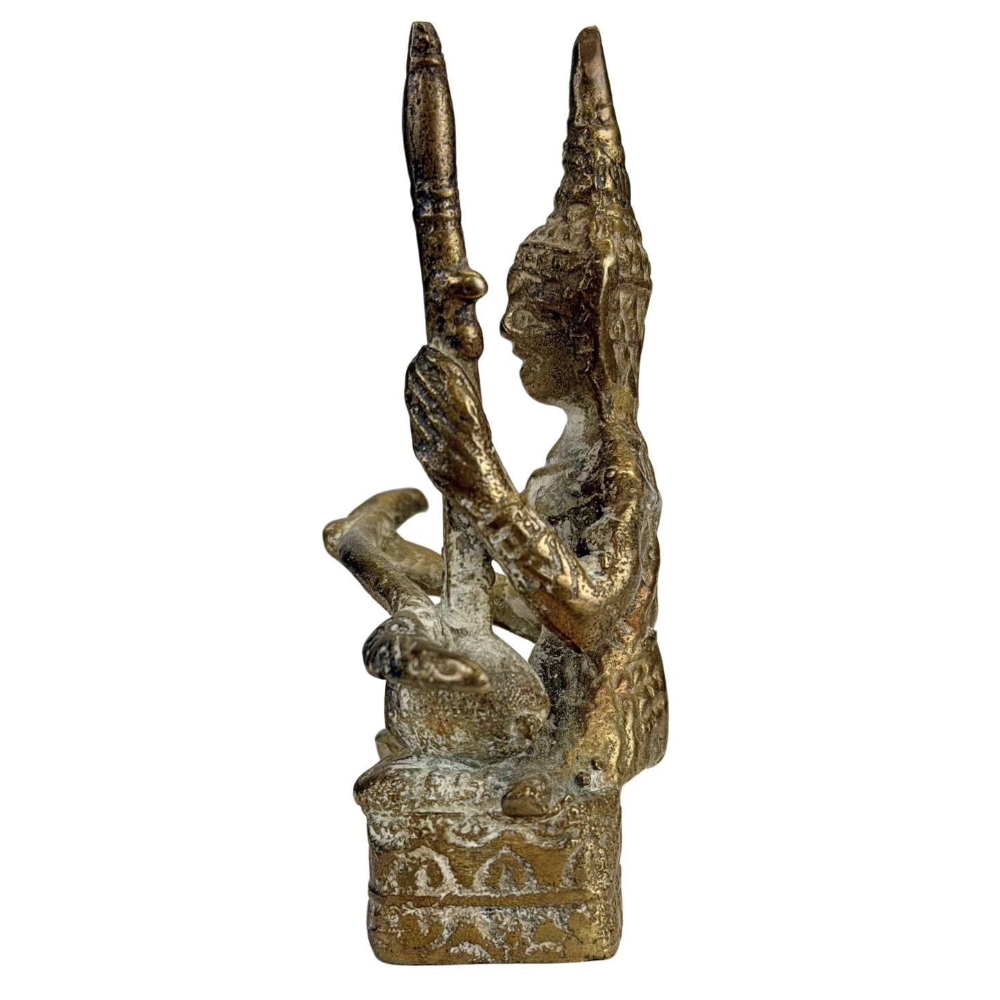 Decoratieve Thaise bronzen muzikantenfiguur voor Aziatisch interieur
