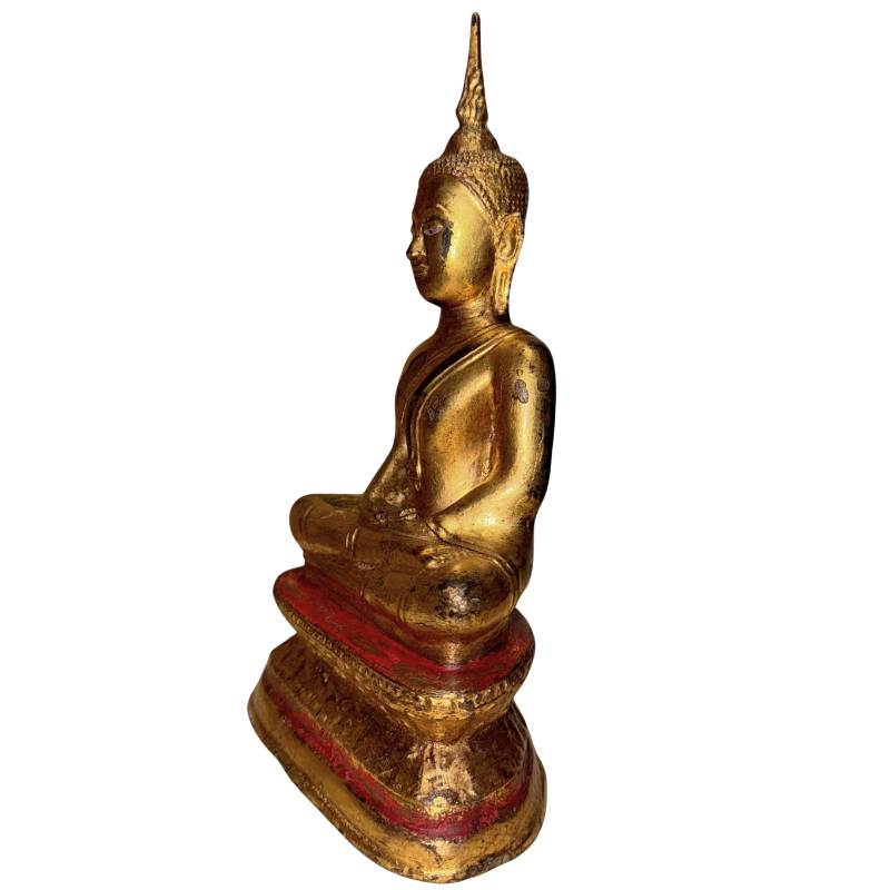 Boeddha in Dhyana mudra meditatiehouding brons antiek