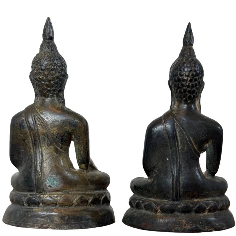 Donkere bronspatina Boeddhabeeld meditatie Zen decoratie