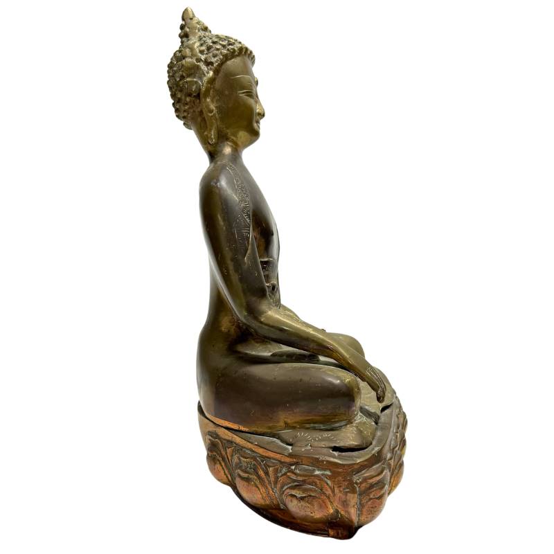 Early 20th-Century Sino-Tibetan Buddha – Bronze, 35.5 cm – left-side view