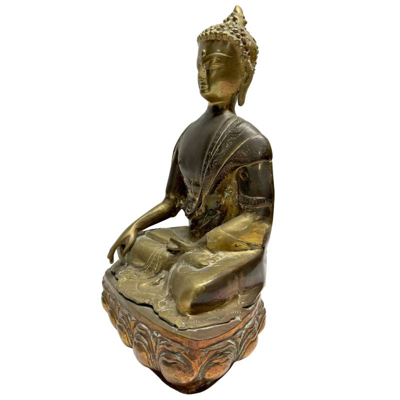 Early 20th-Century Sino-Tibetan Buddha – Bronze, 35.5 cm – opposite three-quarter front view