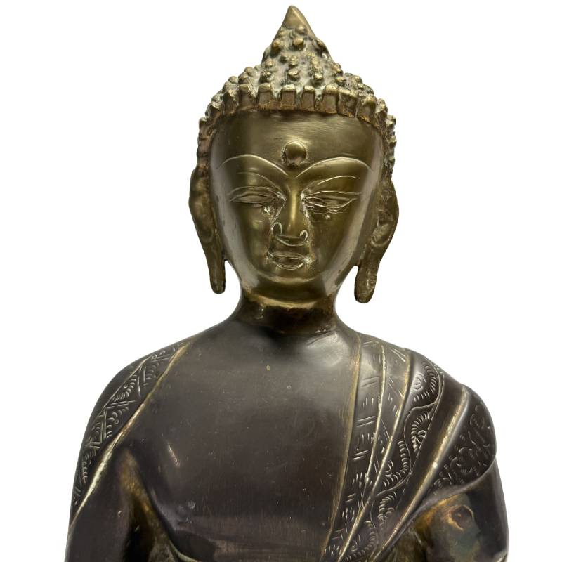 Early 20th-Century Sino-Tibetan Buddha – Bronze, 35.5 cm – close view of the upper section