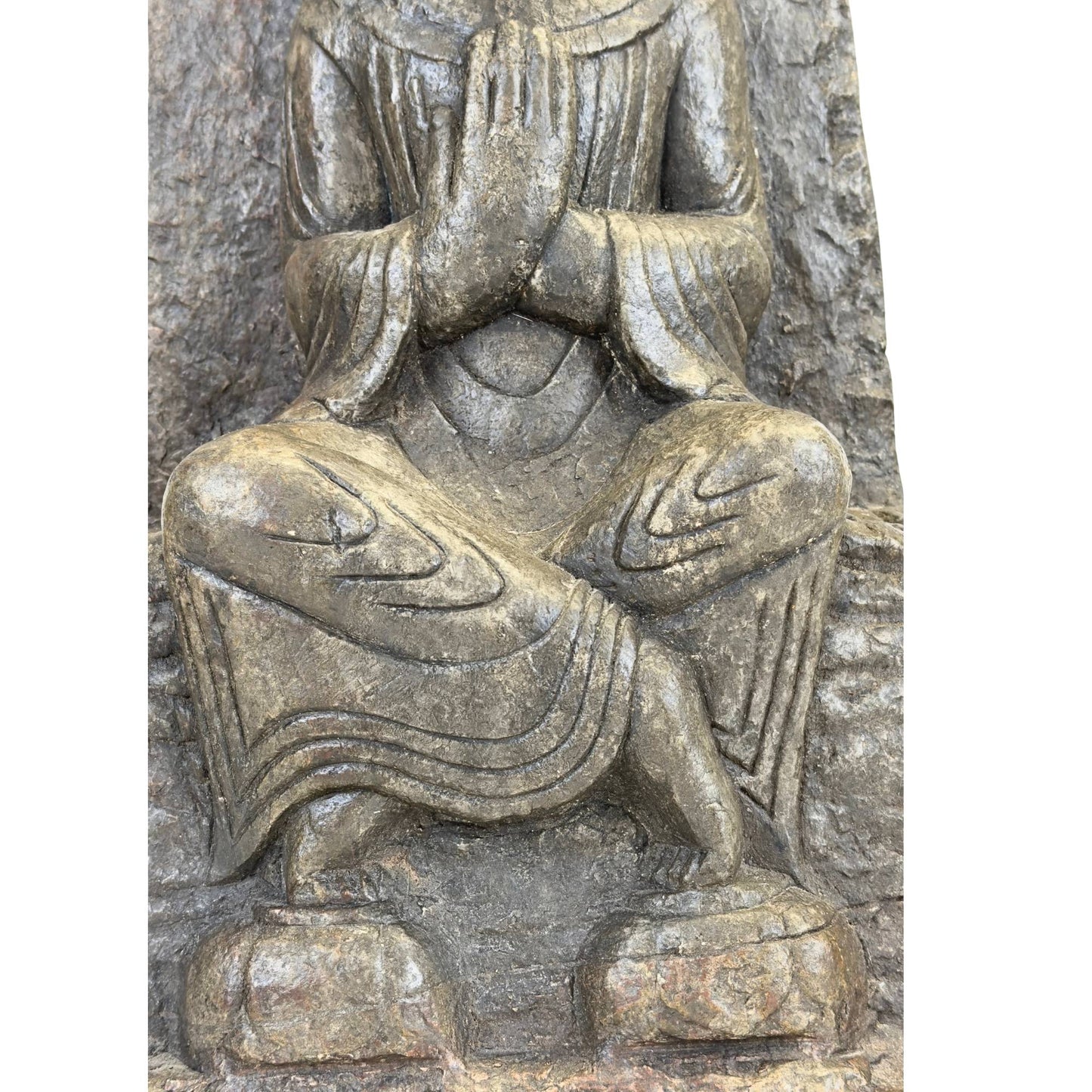 Early Chinese Stone Bodhisattva Stele – Guanyin Attribution, 45.6 cm – right-side view