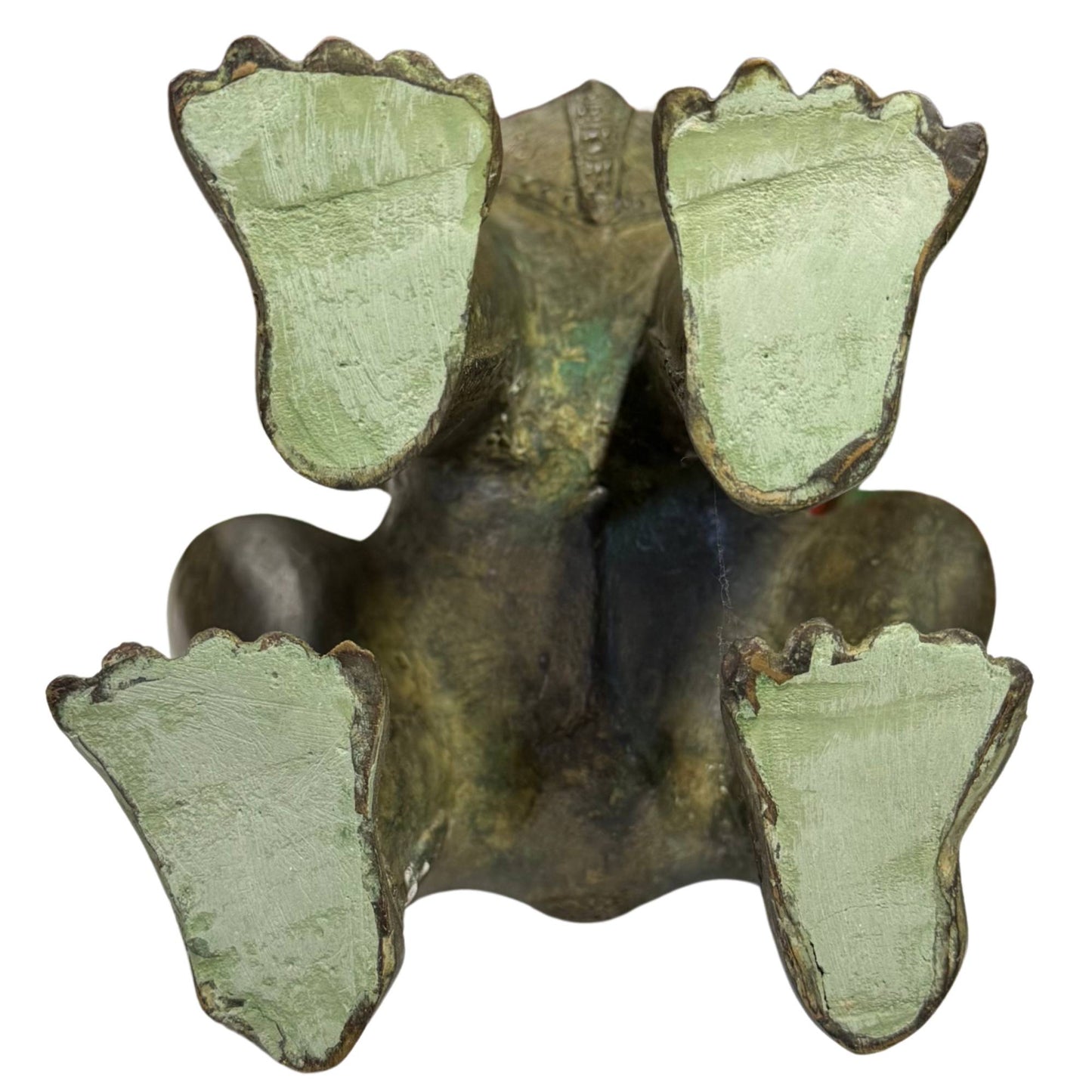 Exclusieve woondecoratie bestaande uit een set vrijstaande bronzen tempelleeuwen
