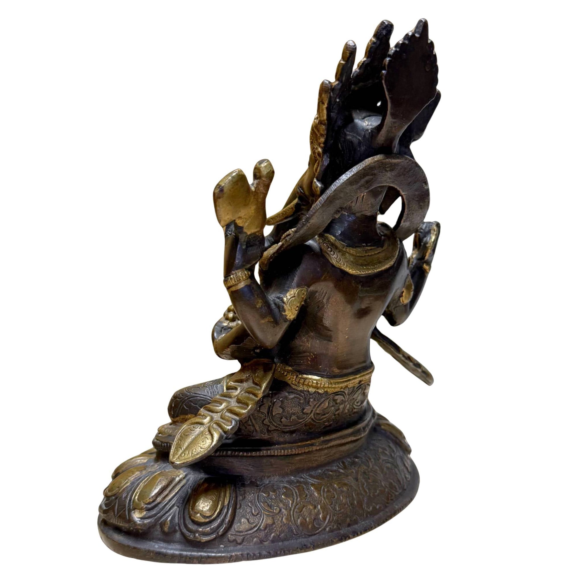 Ganesha god van wijsheid uitgevoerd in brons met rijke decoratieve afwerking