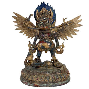 Garuda Beeld op Demon Brons Verguld Himalaya – Tantrische Beschermfiguur