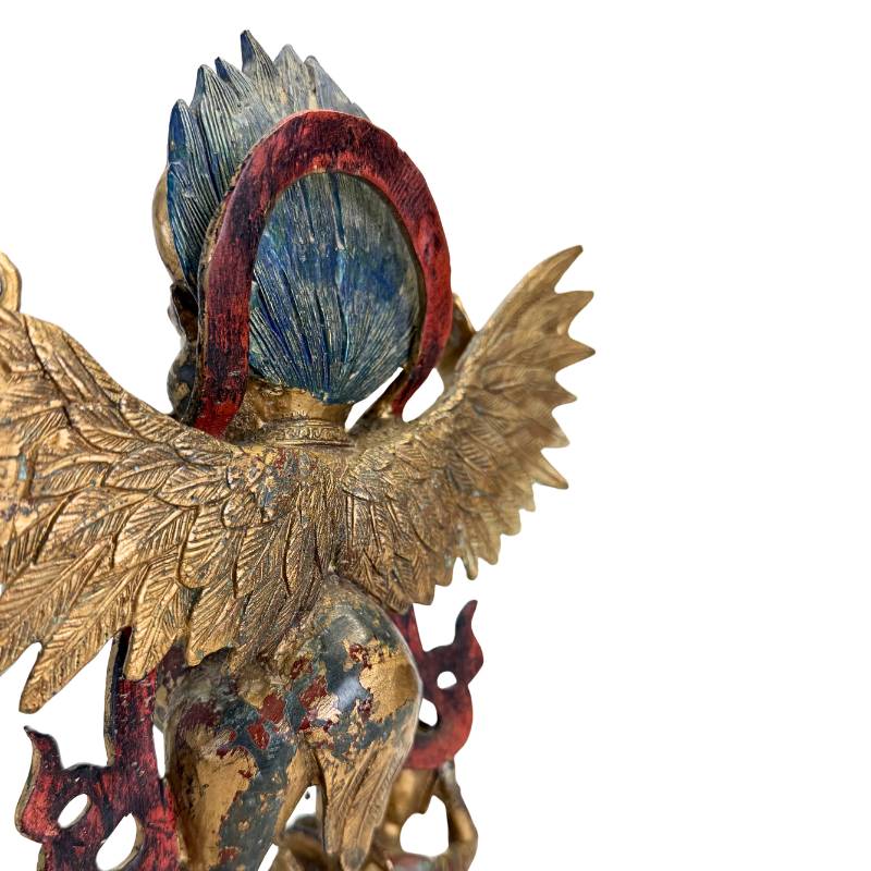 Dynamisch vormgegeven Garuda figuur in brons uit Himalaya traditie