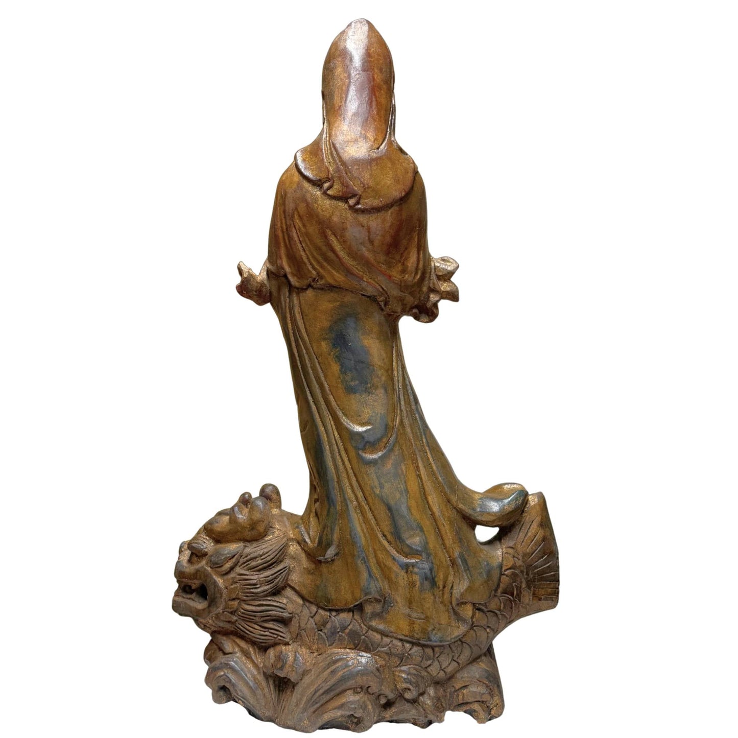 Groot houten Kwanyin beeld 81cm hoog handwerk China