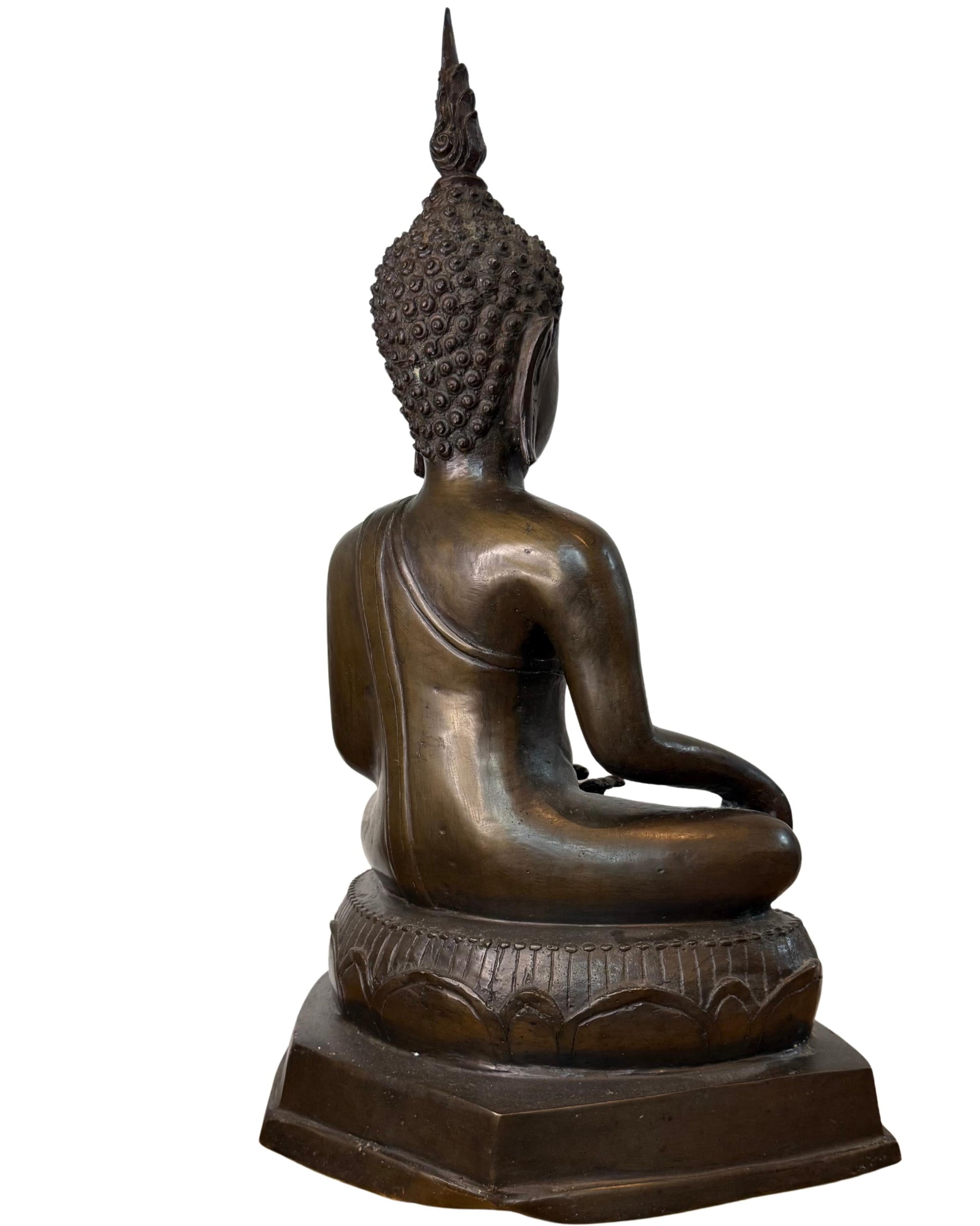 Grote bronzen boeddha thailand statement piece spiritueel