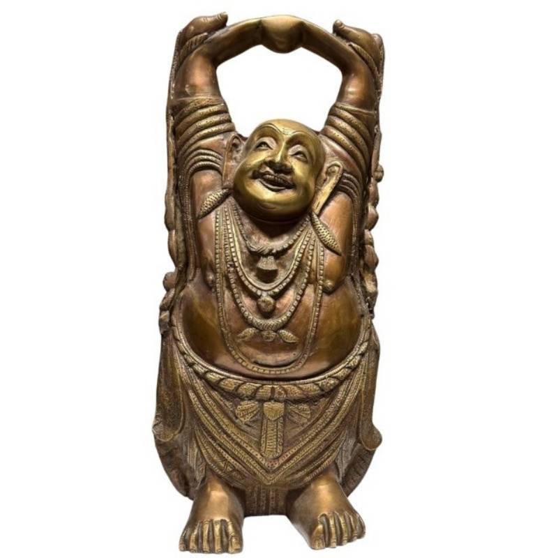 Grote bronzen Budai (Lachende Boeddha) van 46 cm hoog.
