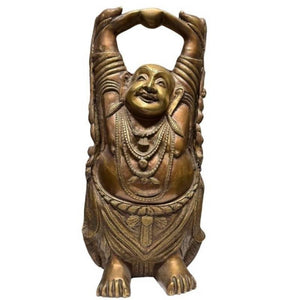 Grote Bronzen Budai (Lachende Boeddha) – Kinderfiguren & Rijke Patina – 46 cm – 8,8 kg