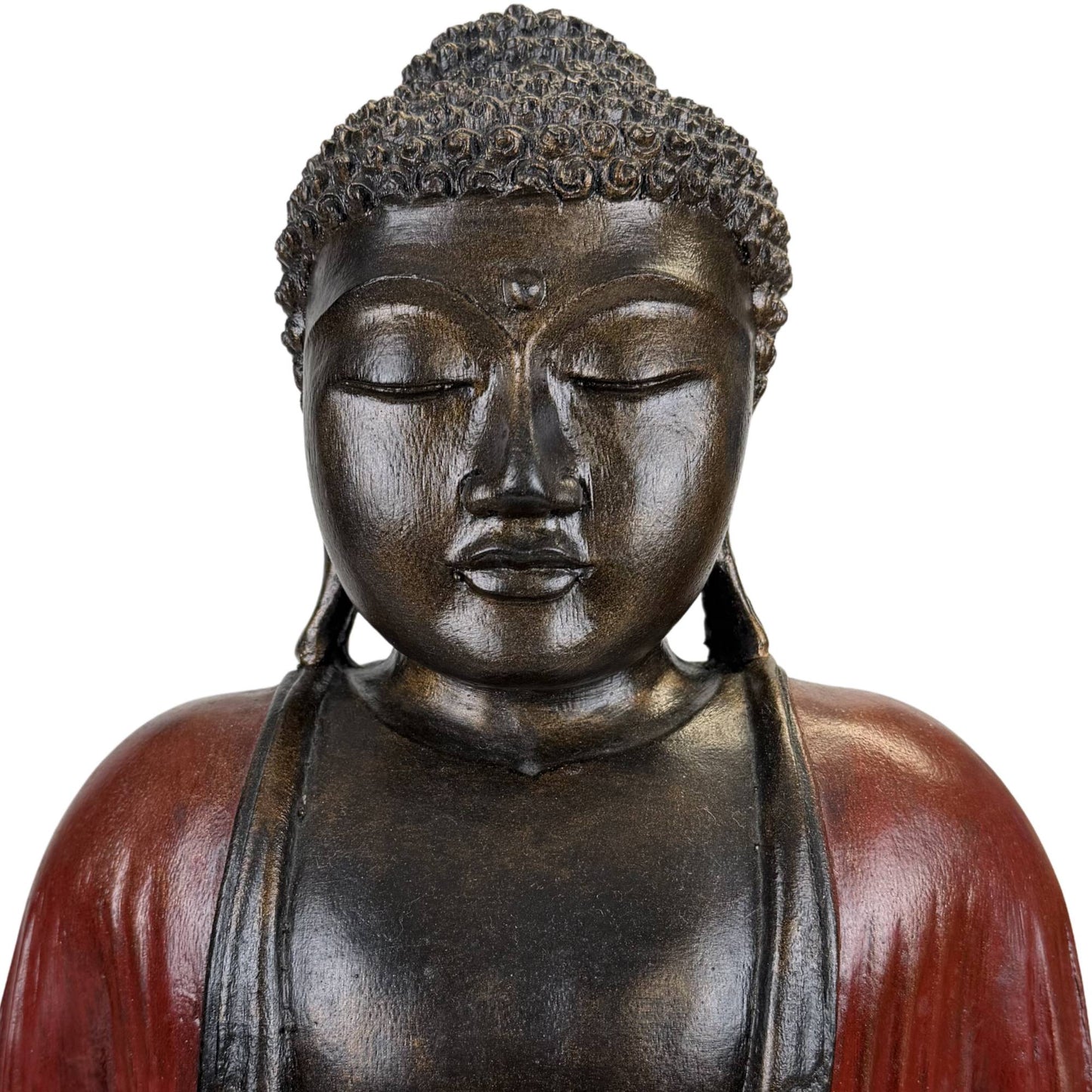 Grote zen boeddha woondecoratie met serene uitstraling en meditatiehouding
