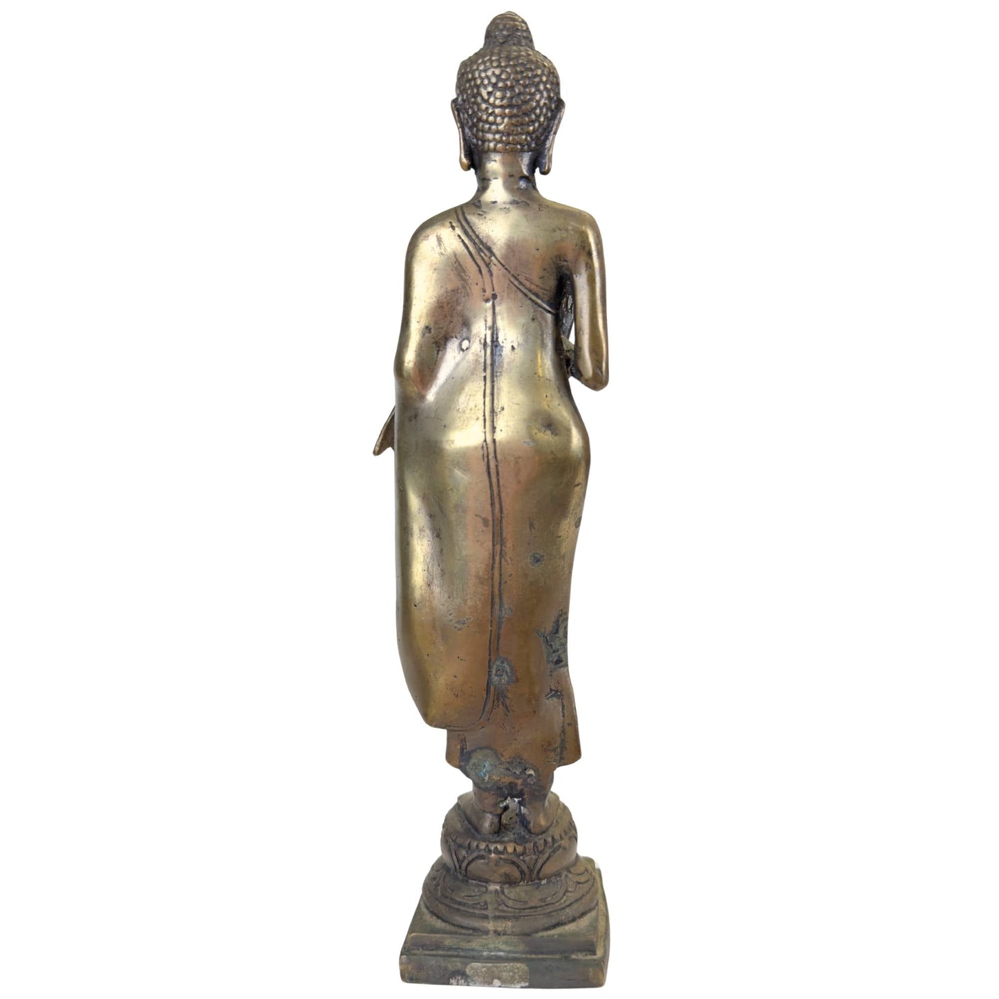 Handgegoten bronzen Boeddha sculptuur, ideaal als spiritueel cadeau.