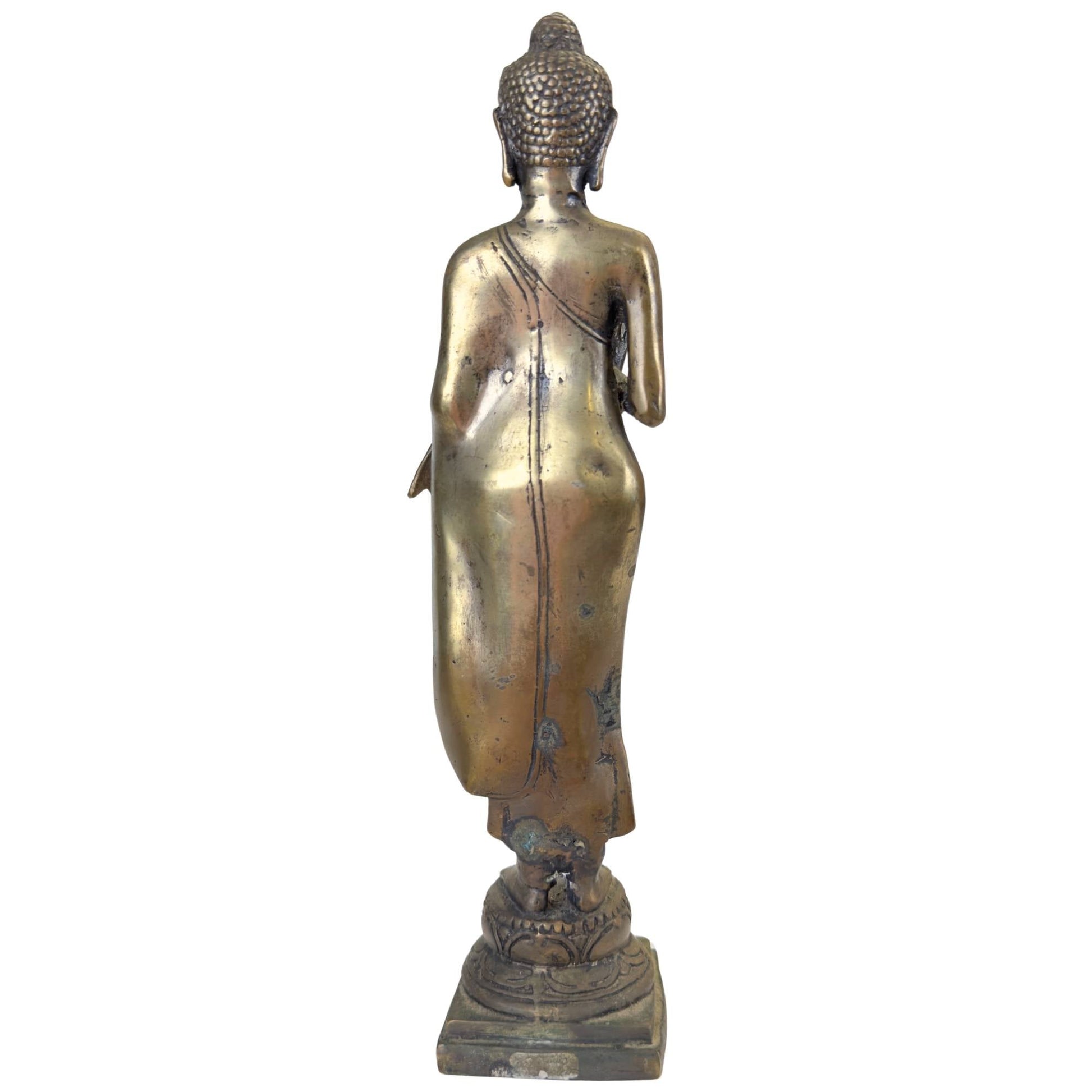 Handgegoten bronzen Boeddha sculptuur, ideaal als spiritueel cadeau.