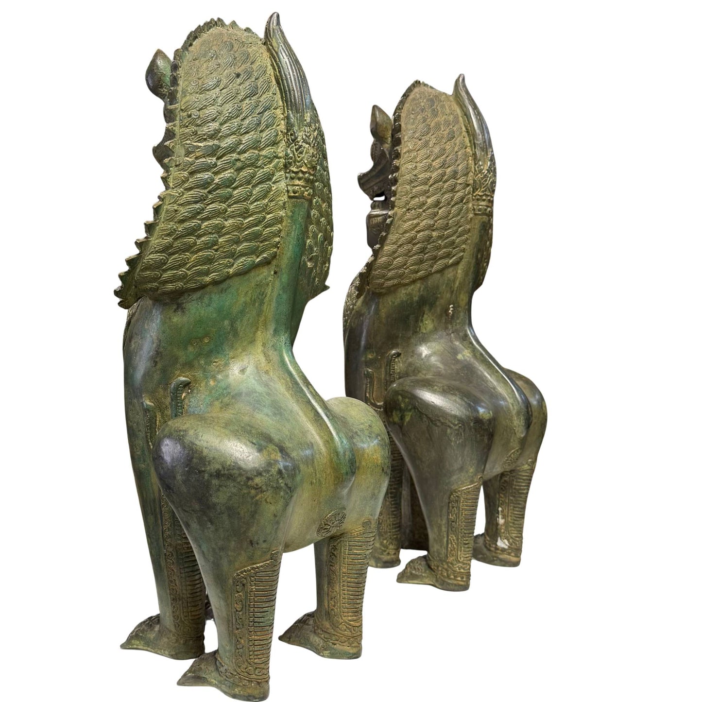Handgegoten bronzen leeuw beeld vervaardigd via de traditionele verloren-was methode