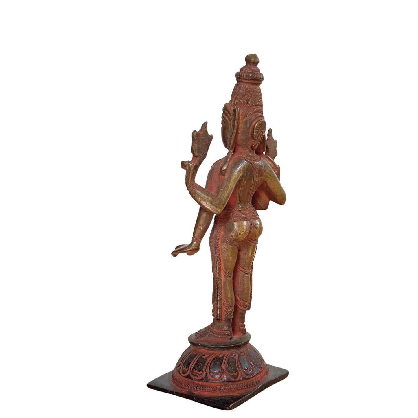 Handgemaakt antiek Vishnu beeld vervaardigd volgens de traditionele verloren-was methode
