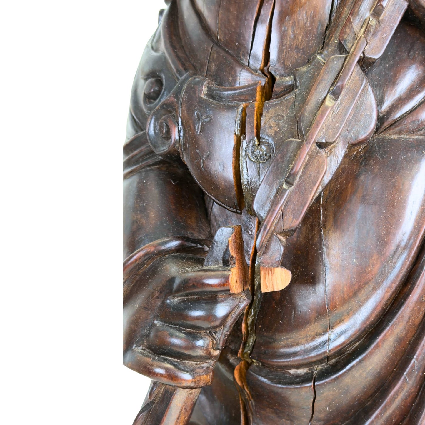 Authentiek handgemaakt Japans kunstobject in massief hout