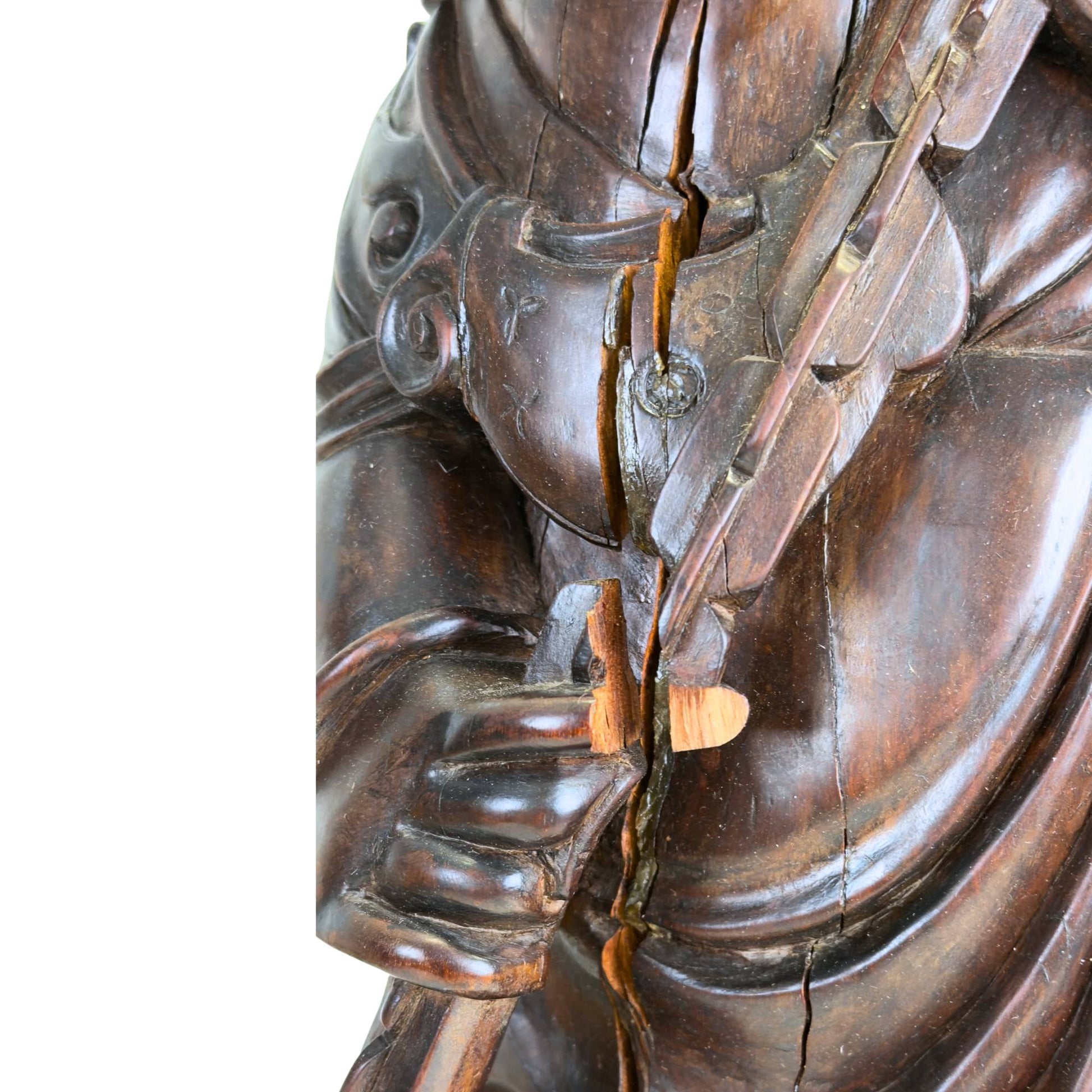 Authentiek handgemaakt Japans kunstobject in massief hout