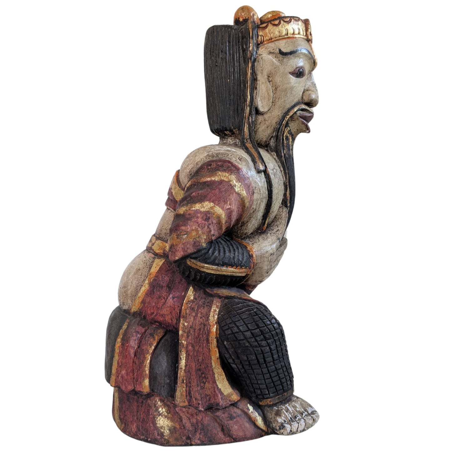 Handgestoken hardhouten beeld uit de Qing-dynastie voor het aantrekken van voorspoed.