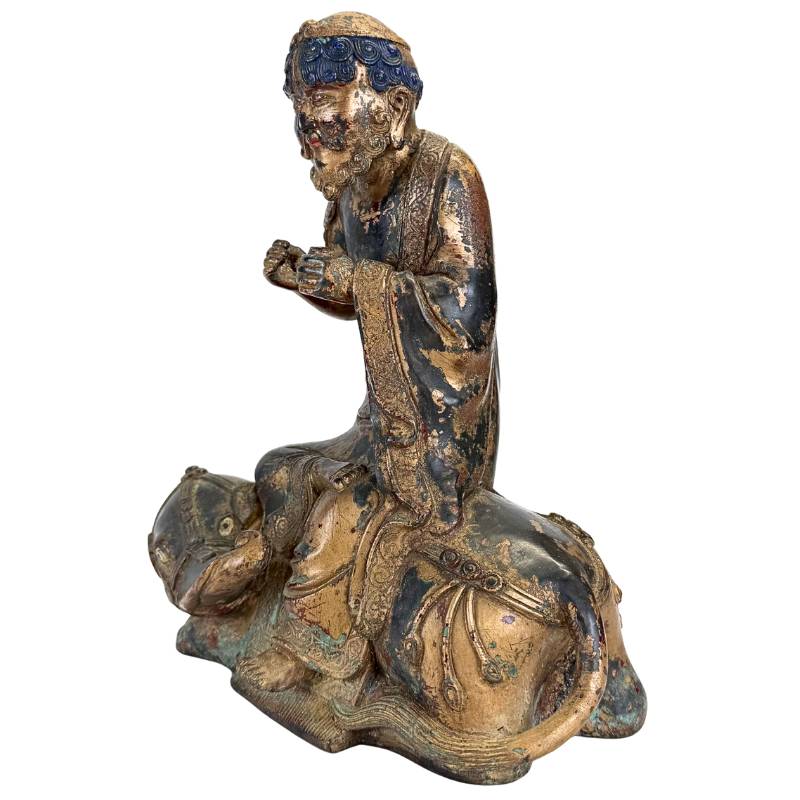 Nepal Arhat op Dano als ritueel bronzen beeld