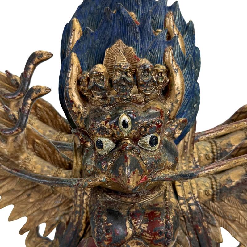 Himalaya Garuda figuur met rituele uitstraling in brons