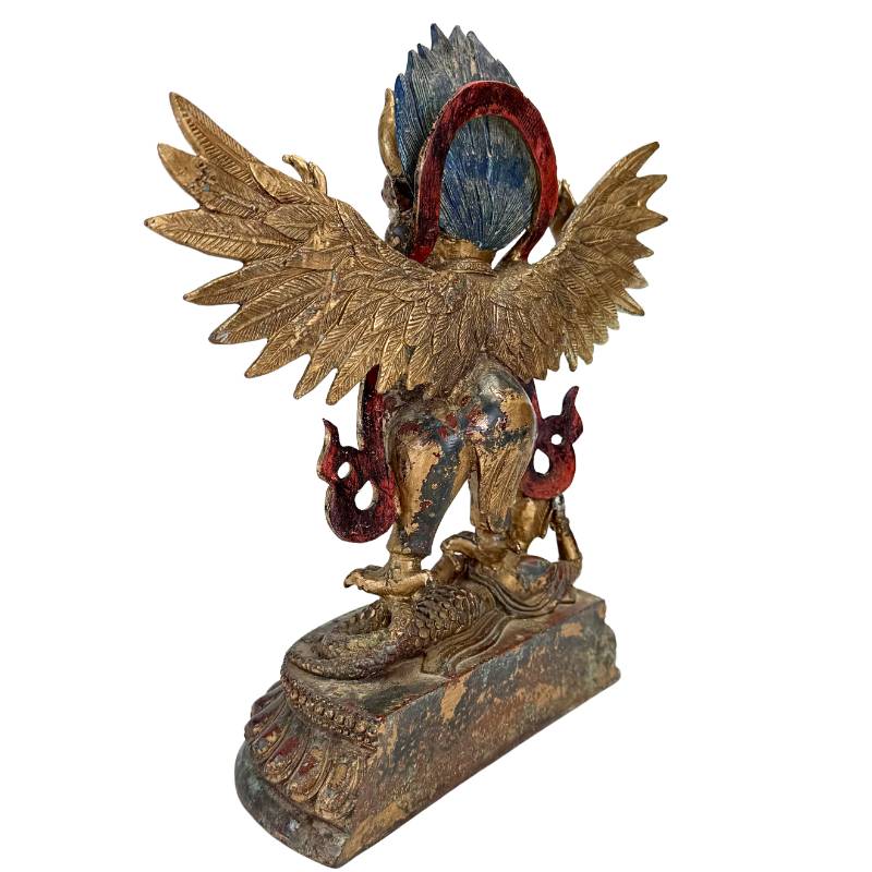 Himalaya kunst Garuda beeld uitgevoerd in verguld brons