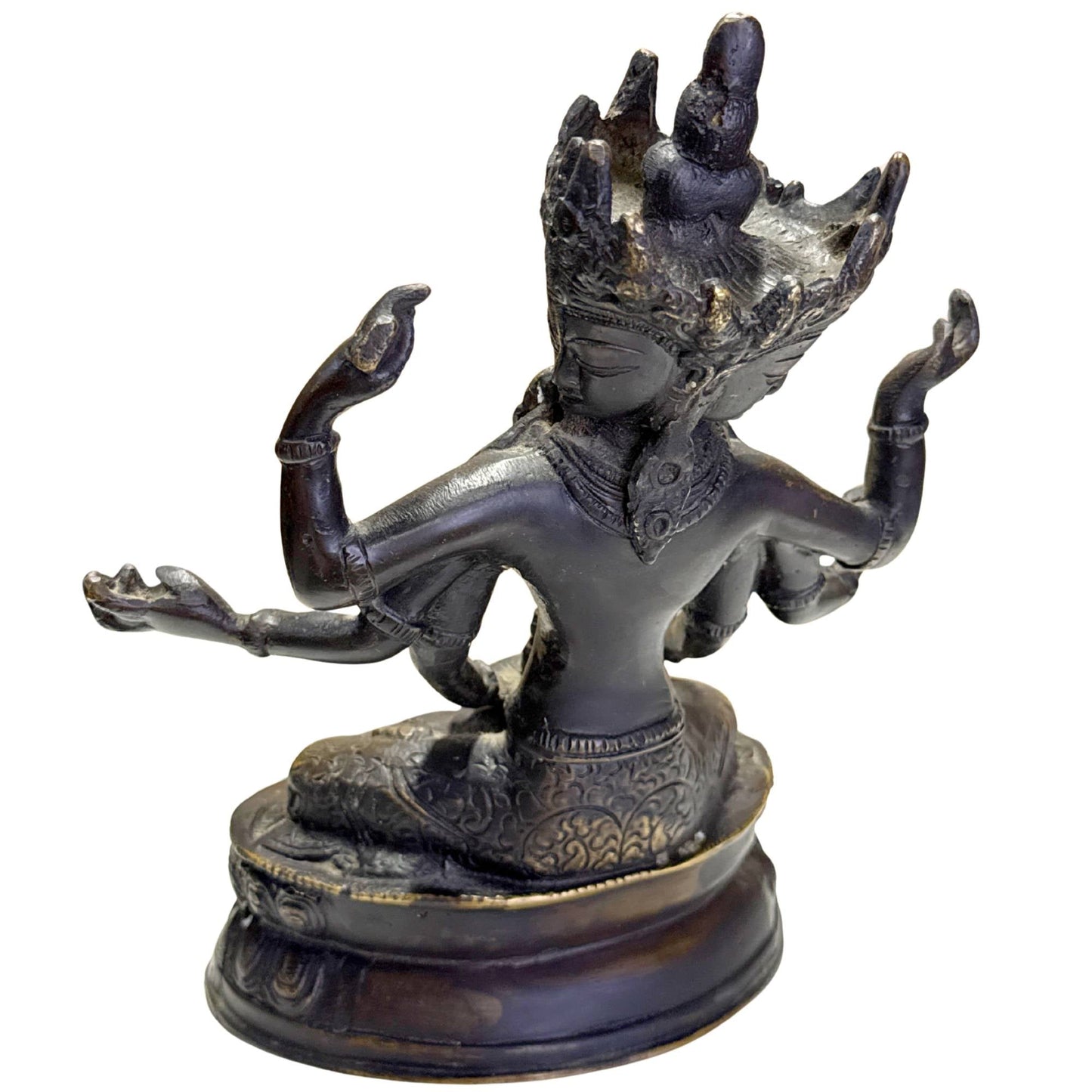 Himalaya Ushnishavijaya bronzen beeld met spirituele betekenis voor bescherming en lang leven