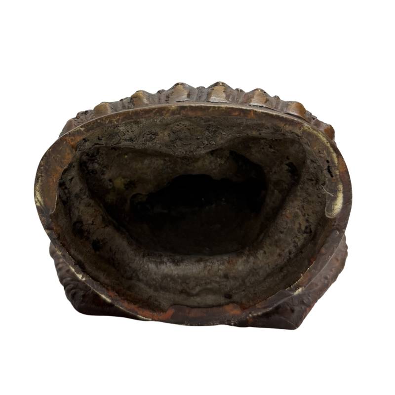 Open underside of the second hollow-cast Himalayan bronze Buddha