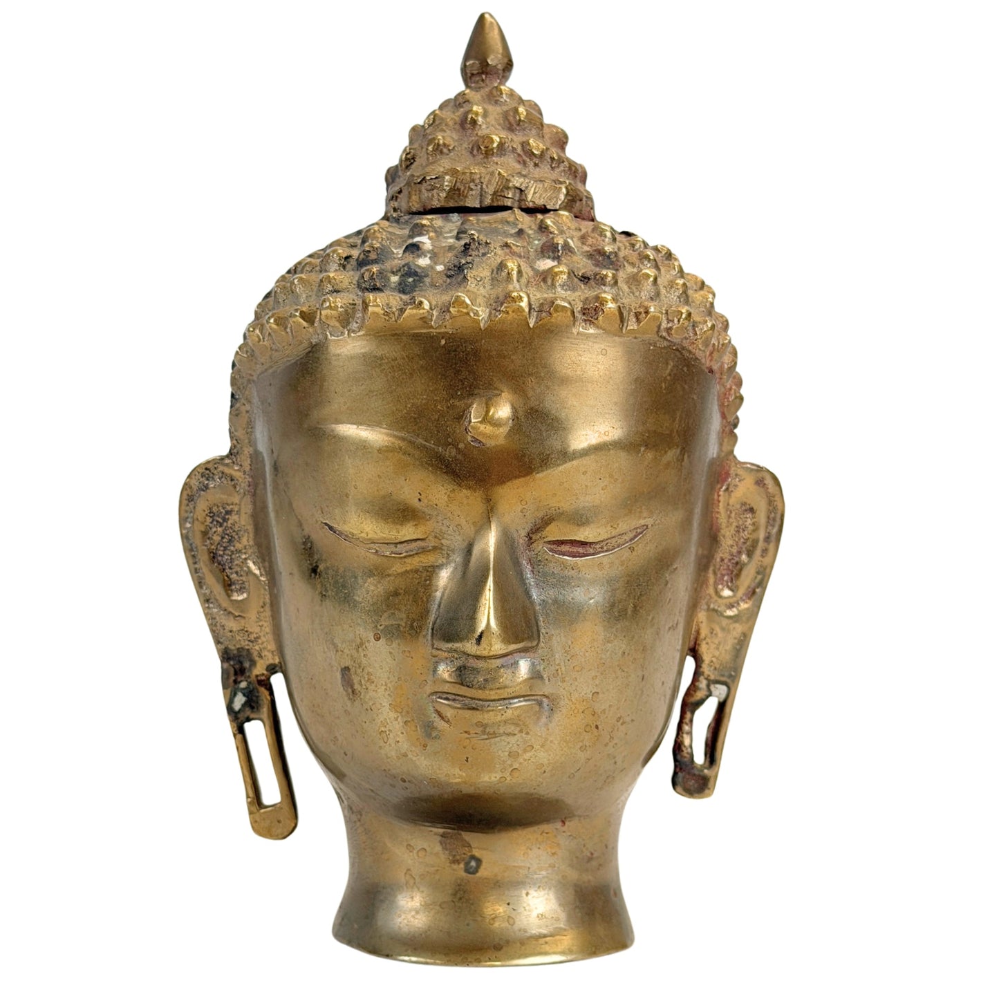 Himalayan-Inspired Buddha Head – Bronze, 20th Century – front view