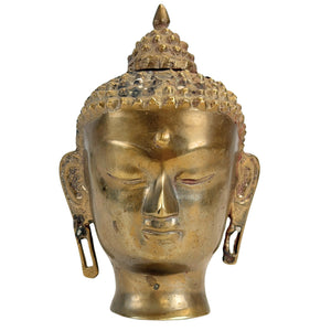 Himalayan-Inspired Buddha Head – Bronze, 20th Century
