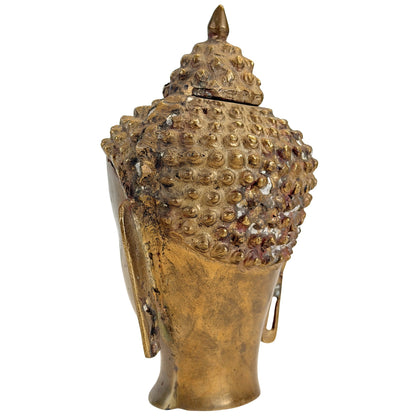 Himalayan-Inspired Buddha Head – Bronze, 20th Century – right three-quarter rear view