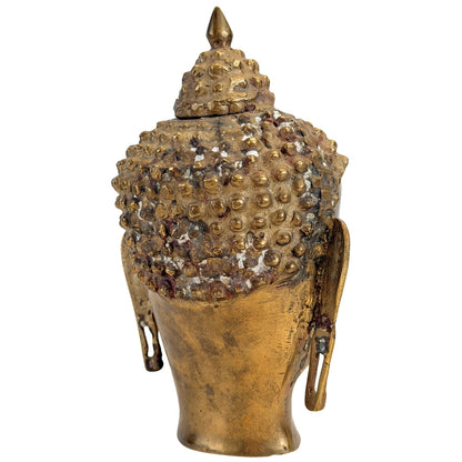 Himalayan-Inspired Buddha Head – Bronze, 20th Century – left three-quarter rear view