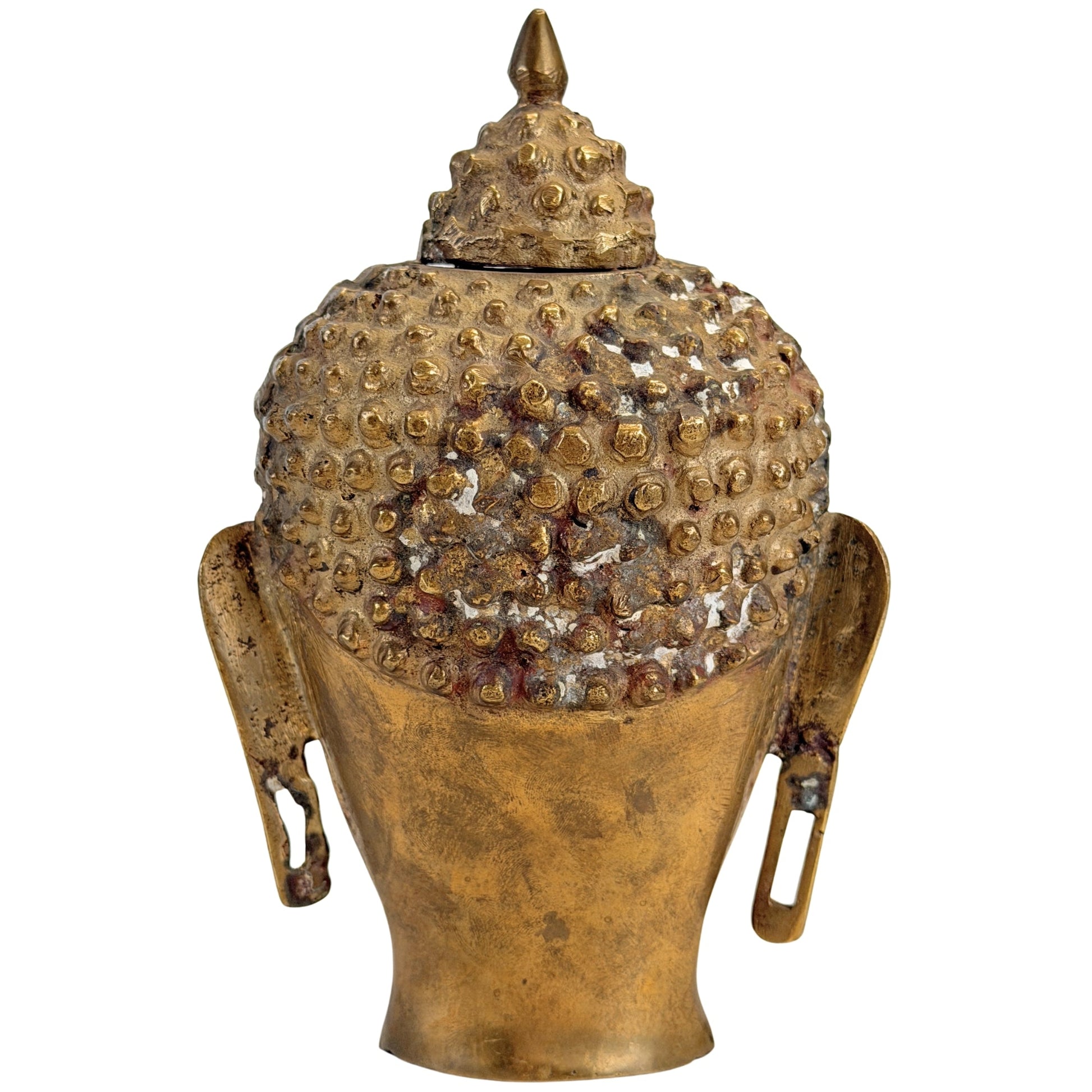 Himalayan-Inspired Buddha Head – Bronze, 20th Century – rear view
