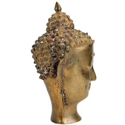 Himalayan-Inspired Buddha Head – Bronze, 20th Century – left-side view