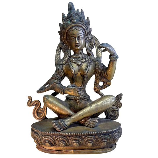 Himalayan Saraswati – Gilt Bronze, ca. 1920, 20.7 cm – front view