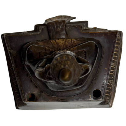 Himalayan Shakyamuni Buddha, open underside of the lotus throne
