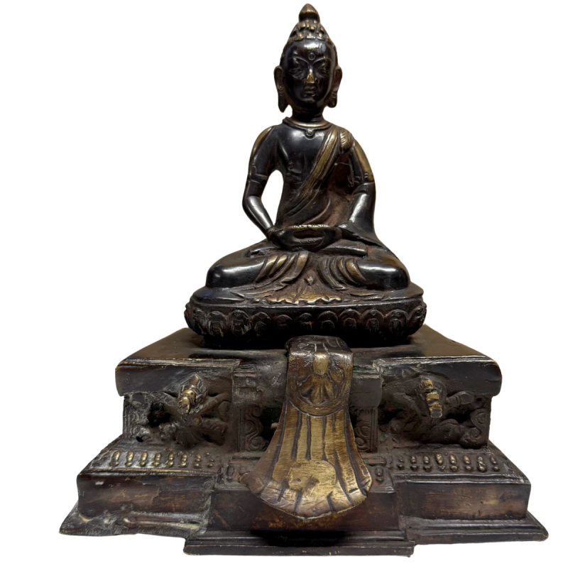 Himalayan Shakyamuni Buddha and stepped base without the detachable aureole
