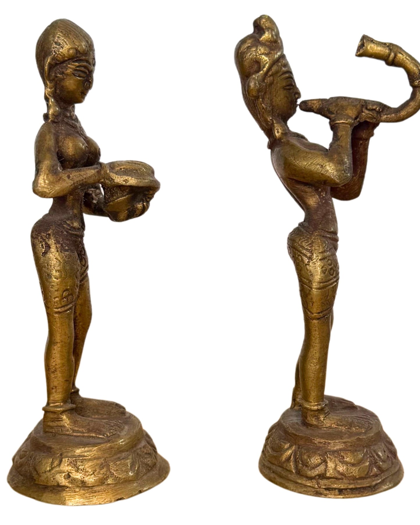Hindoe rituele figuren brons paar met vergulde afwerking