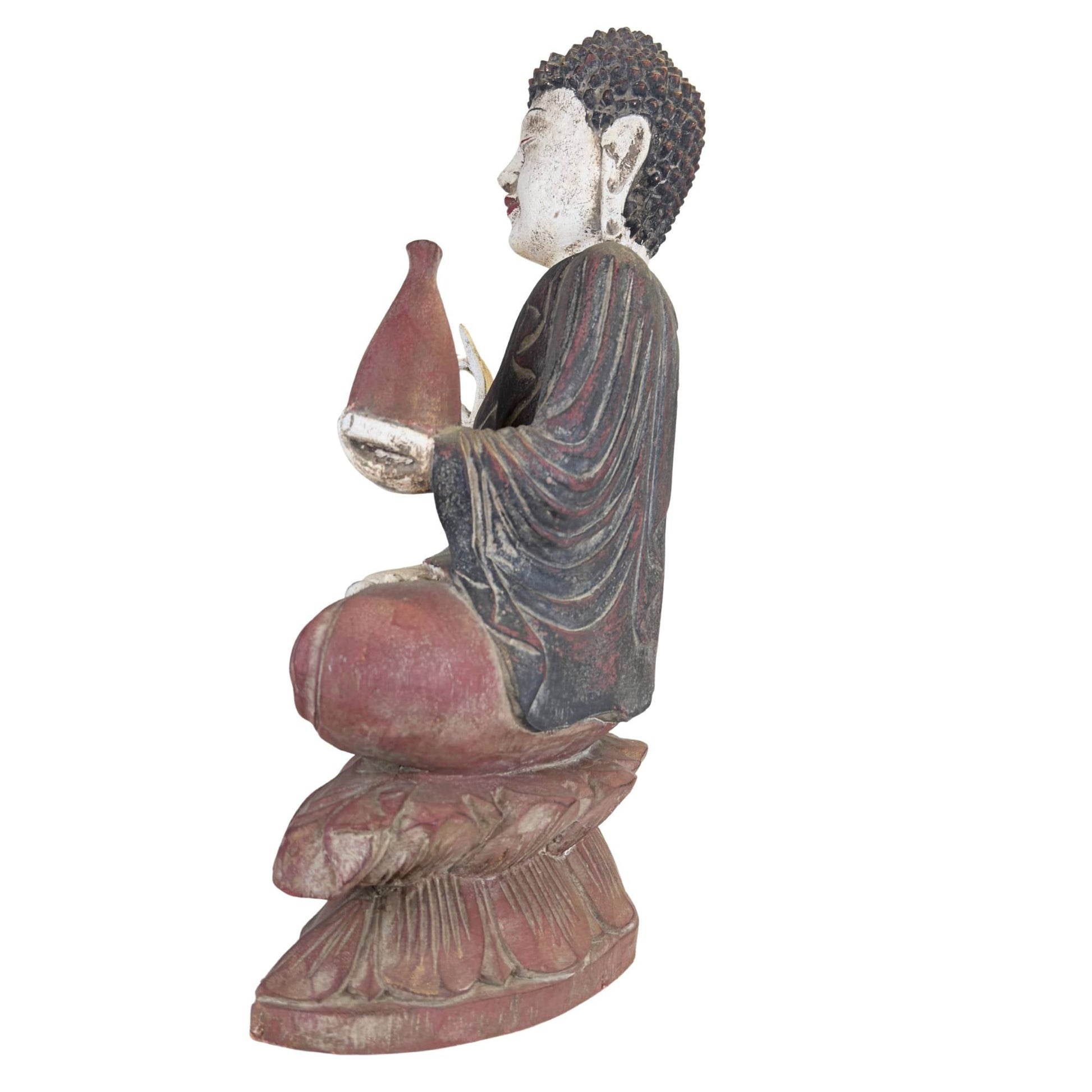Decoratief houten Boeddha beeld voor meditatieruimte altaar of serene interieurinrichting