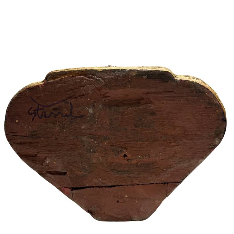 decoratief boeddhabeeld van hout uit myanmar
