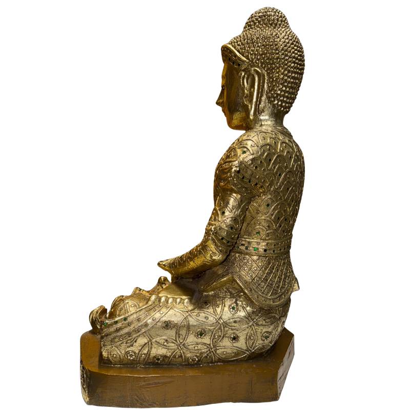 Houten Myanmar Boeddhabeeld geschikt voor altaar meditatieruimte of stijlvol interieur