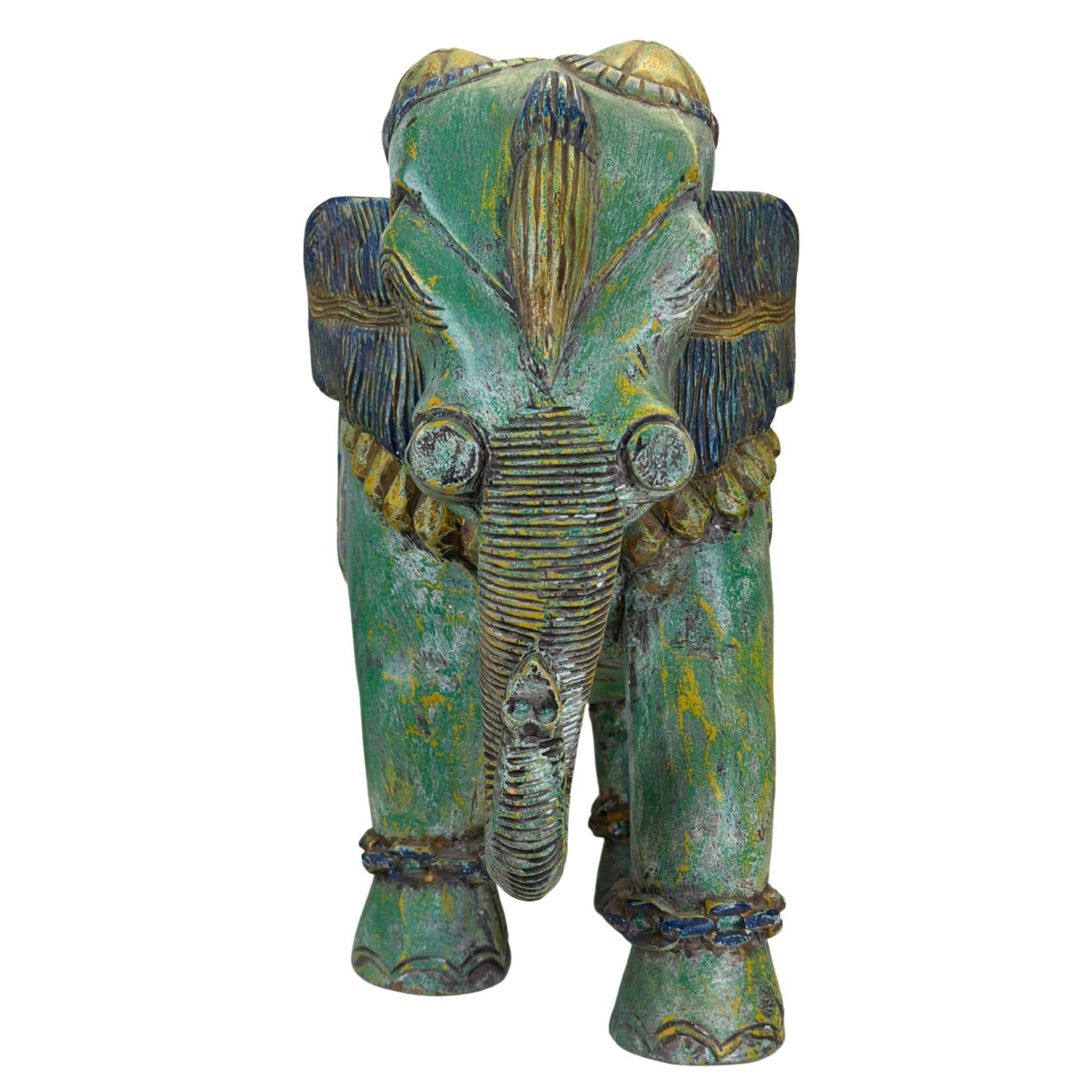 Koninklijke Indiase olifant met rijk versierde ceremoniële deken