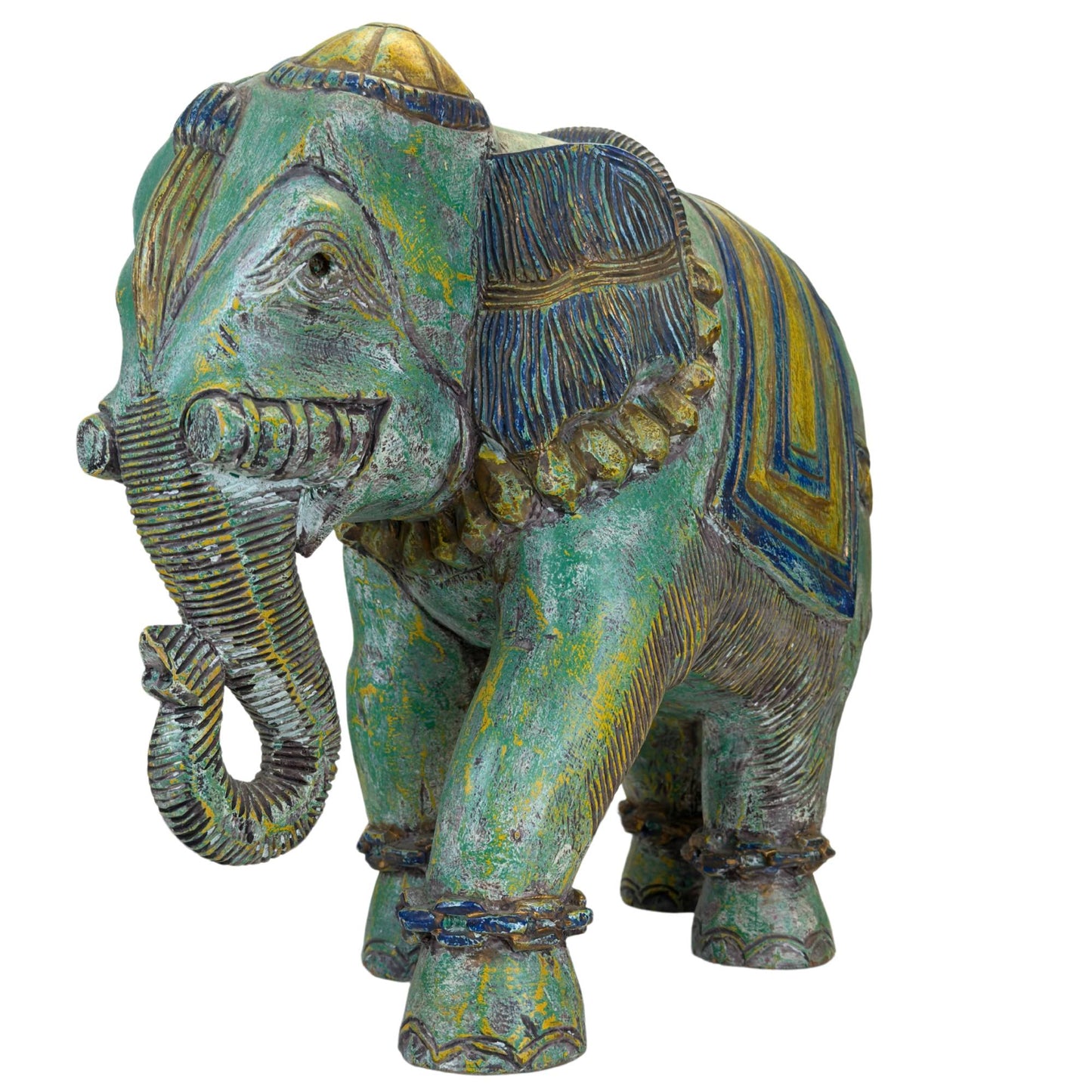 Handgesneden Rajasthan olifant als exclusieve interieurdecoratie